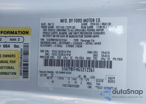 2016 Ford Mustang Gt Premium из США, поврежденный, VIN 1FATP8FF4G5212261